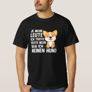 Dog Corgi houdt niet van mensen, klote honden T-shirt