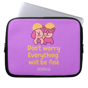 Dog Couple&Aanmoediging Vintage Laptop Sleeve
