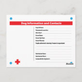 Dog Crate Card in Hoesje van noodgevallen: Aussie Briefkaart (Achterkant)