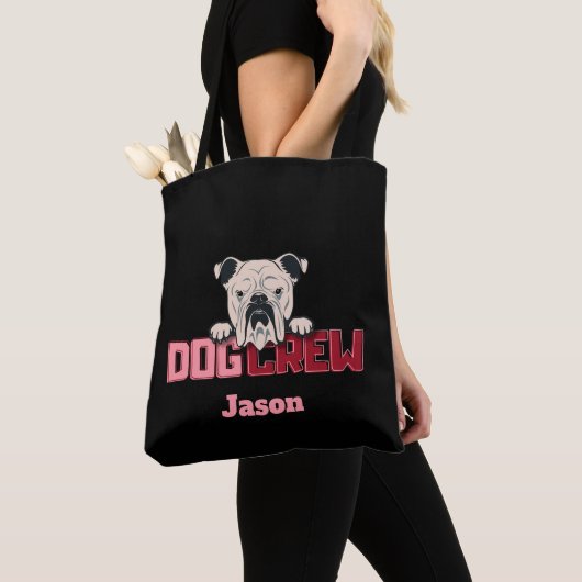 Dog Crew Bulldog Custom Tote Bag (Dichtbij)