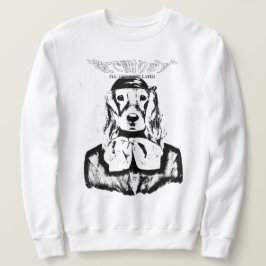 DOG CREWNECK IK ZAL LATER APOLOGIZE (ZWART EN WITT TRUI
