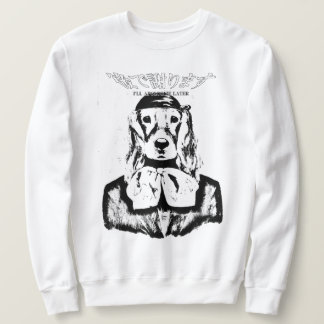 DOG CREWNECK IK ZAL LATER APOLOGIZE (ZWART EN WITT TRUI
