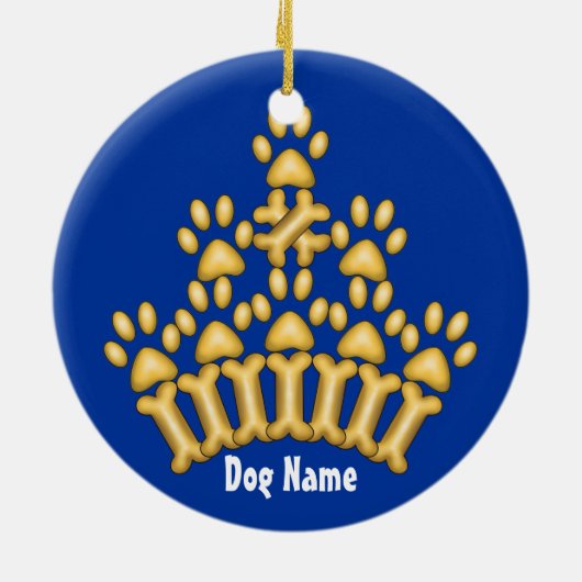 Dog Crown Keramisch Ornament (Achterkant)