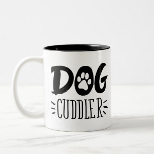 Dog Cuddler Dog Happy Cuddler Tekening Tweekleurige Koffiemok