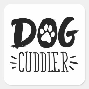 Dog Cuddler Dog Happy Cuddler Tekening Vierkante Sticker