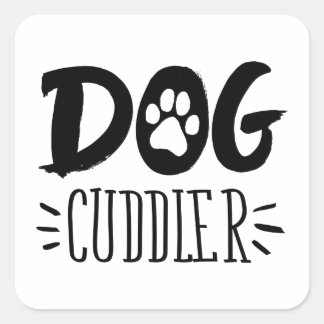 Dog Cuddler Dog Happy Cuddler Tekening Vierkante Sticker