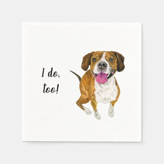 Dog Custom Cocktail Napkin Servet (Voorkant)