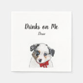 Dog Custom Cocktail Napkin Servet (Voorkant)