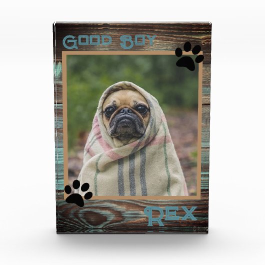 Dog Custom Photo Wood Fotoblokken (Voorkant)