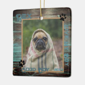 Dog Custom Photo Wood Keramisch Ornament (Links)