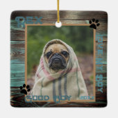 Dog Custom Photo Wood Keramisch Ornament (Achterkant)