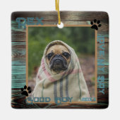 Dog Custom Photo Wood Keramisch Ornament (Voorkant)