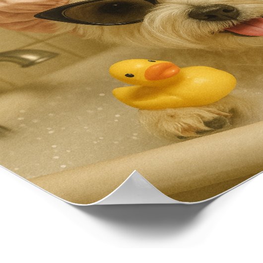 dog cute bathroom decor funny  poster (Hoek)