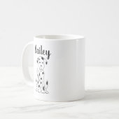 Dog Cute Dalmatian Calligraphy Pet Personalized Koffiemok (Voorkant links)
