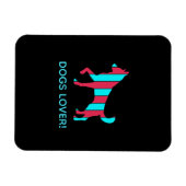 Dog - Cute Pet Pop Art, Blue & Red Abstract Animal Magneet (Horizontaal)