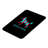 Dog - Cute Pet Pop Art, Blue & Red Abstract Animal Magneet (Linkerzijde)