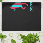 Dog - Cute Pet Pop Art, Blue & Red Abstract Animal Theedoek (Gevouwen)