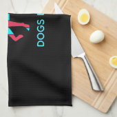 Dog - Cute Pet Pop Art, Blue & Red Abstract Animal Theedoek (Quarter Fold)