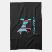 Dog - Cute Pet Pop Art, Blue & Red Abstract Animal Theedoek (Verticaal)