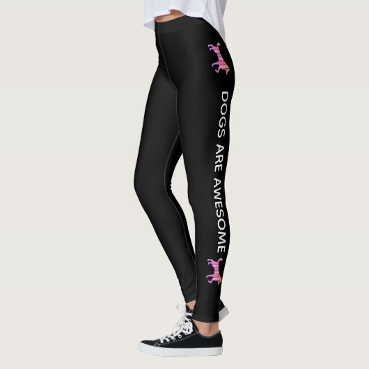 Dog - Cute Pet Pop Art, Roze Abstract Dier Leggings (Links)