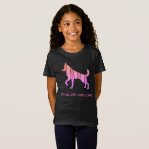 Dog - Cute Pet Pop Art, Roze Abstract Dier T-shirt