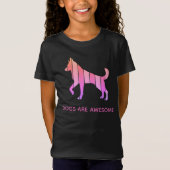 Dog - Cute Pet Pop Art, Roze Abstract Dier T-shirt (Voorkant)