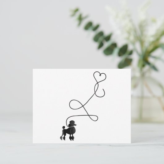 Dog Cute Poodle Heart Briefkaart (Staand voorkant)