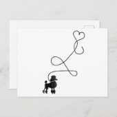 Dog Cute Poodle Heart Briefkaart (Voorkant / Achterkant)