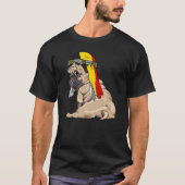 Dog Cute Pug Retro Belgium Flag Pride T-shirt (Voorkant)
