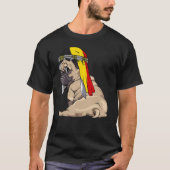 Dog Cute Pug Retro Belgium Flag Pride T-shirt (Voorkant)
