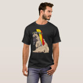 Dog Cute Pug Retro Belgium Flag Pride T-shirt (Voorkant volledig)