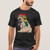 Dog Cute Pug Retro Ghana Flag Pride T-shirt (Voorkant)
