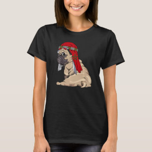 Dog Cute Pug Retro Marokko Flag Pride T-shirt