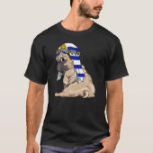 Dog Cute Pug Retro Uruguay Flag Pride T-shirt (Voorkant)