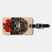 Dog Cute  Puppy Pet met Rode Bow Bagagelabel (Voorkant horizontaal)