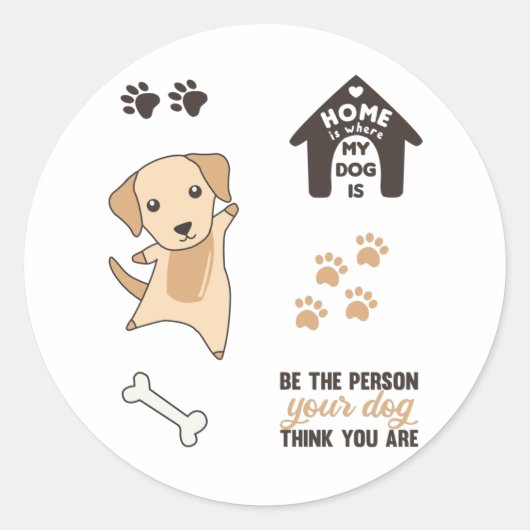 Dog Cute Stickers Labrador Retriever (Voorkant)