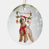 Dog Cute Wheaten Terrier ReindeAnimal puppy pet Keramisch Ornament (Links)