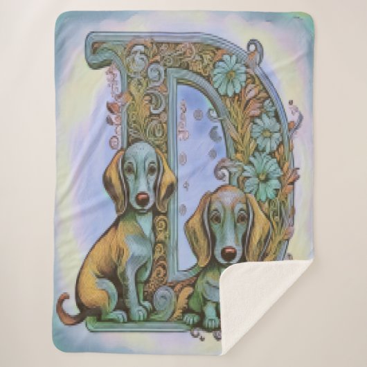 Dog D Alfabet  Sherpa Deken (Voorkant)