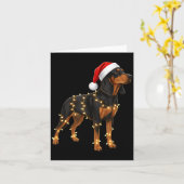 Dog Dachshund Wrapped In Christmas Lights - Holida Kaart (Gele Bloem)