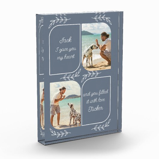 Dog Dad 2 Vertical Photo Loving Words Personalized Fotoblokken (Links)