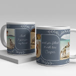 Dog Dad 3 Vertical Photo Loving Words Personalized Grote Koffiekop<br><div class="desc">Een mok met foto-cadeau voor een hondenvader van de beste vriend van het man - of het is net zo makkelijk om je te personaliseren voor een andere goede vriend of relatie. Het fotomalplaatje toont 3 van uw favoriete foto's in verticaal formaat met rond gemaakte hoeken. Met een liefdevolle tekst...</div>