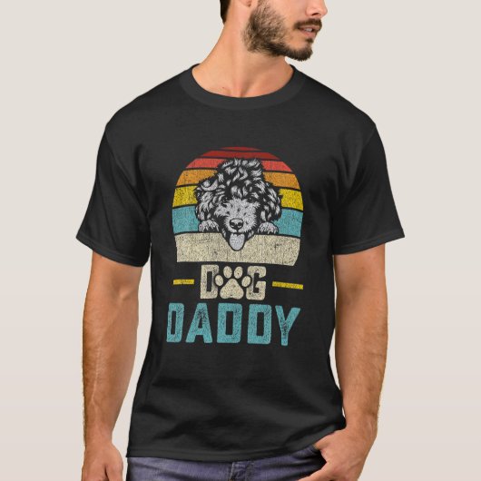 Dog Dad  80 Style Poodle Dog Retro T-shirt (Voorkant)