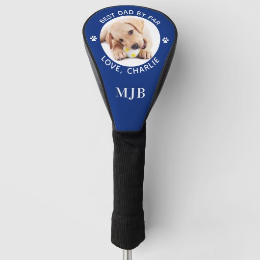DOG DAD aangepaste foto gepersonaliseerde monogram Golfheadcover (Voorkant)