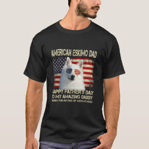Dog Dad American Eskimo Dog Dad Happy Vaderdag T-shirt