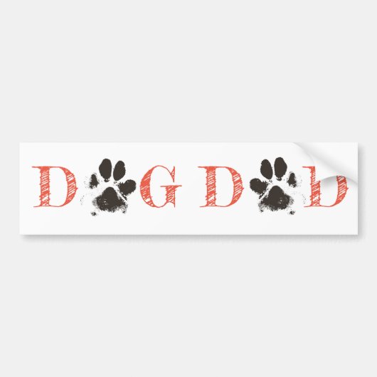 "Dog Dad" bumper sticker (Voorkant)