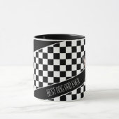 Dog Dad Checkered White Black Frenchie Custom Mok (Midden)