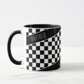 Dog Dad Checkered Zwart Wit Frenchie Custom Mok (Links)