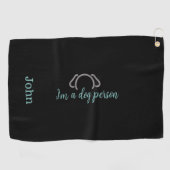 Dog Dad Custom Black Golf Handdoek (Horizontaal)