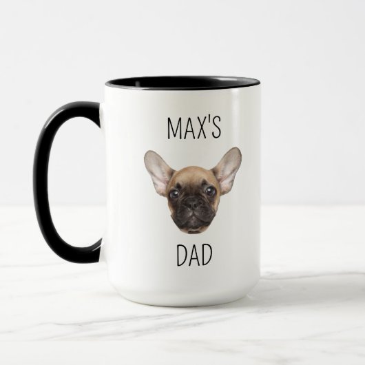 Dog Dad Custom Gezichtsnaam Vaderdag Verjaardag Mok (Links)