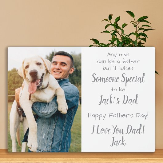 Dog Dad Custom Pet Photo Vaderdag Plaque Fotoplaat